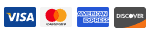 Visa, Mastercard, American Express, Discover accepted