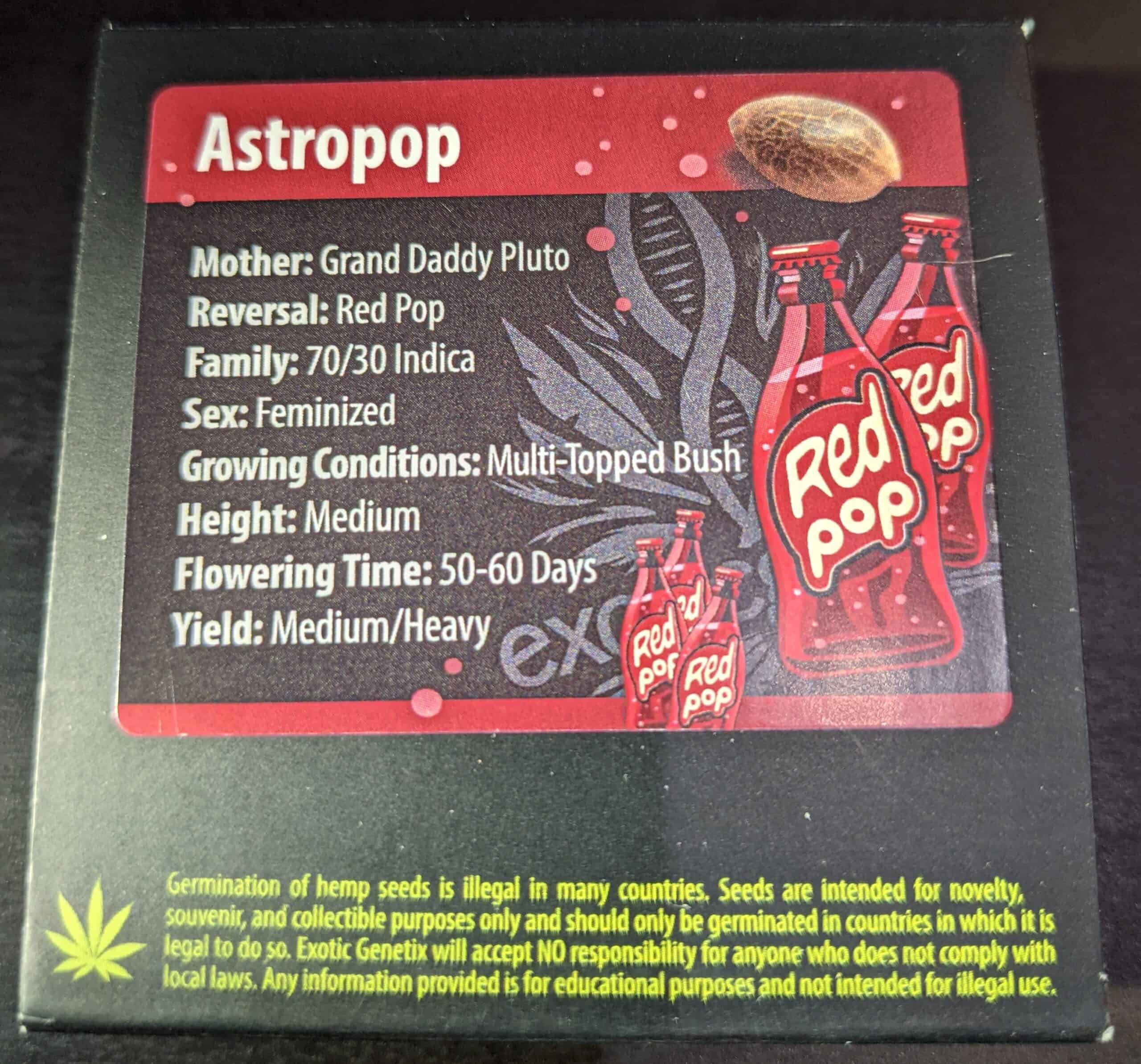 EXOTIC GENETIX - ASTRO POP STRAIN - FEM PHOTO - 6 PACK - Multiverse