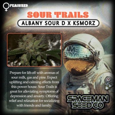 poster with a space man advertising and describing Sour Trails