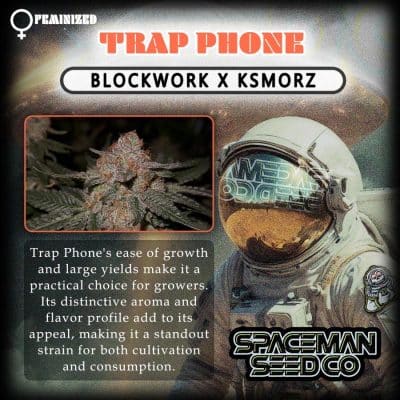 poster with a space man advertising and describing Trap Phone