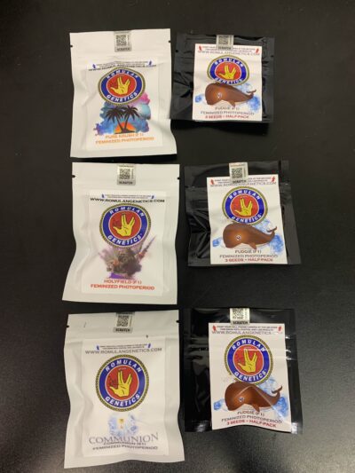 Romulan genetics bundle. pure kush, holyfield, and communion plus fudgie